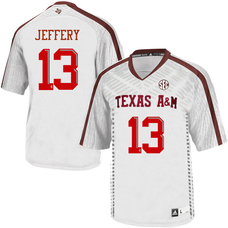 Men #13 Jamal Jeffery Texas A&M Aggies College Football Jerseys-White - Click Image to Close